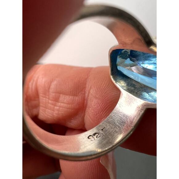 NEW Swiss blue topaz sterling silver ring size 8. 8.17 grams - Picture 10 of 11